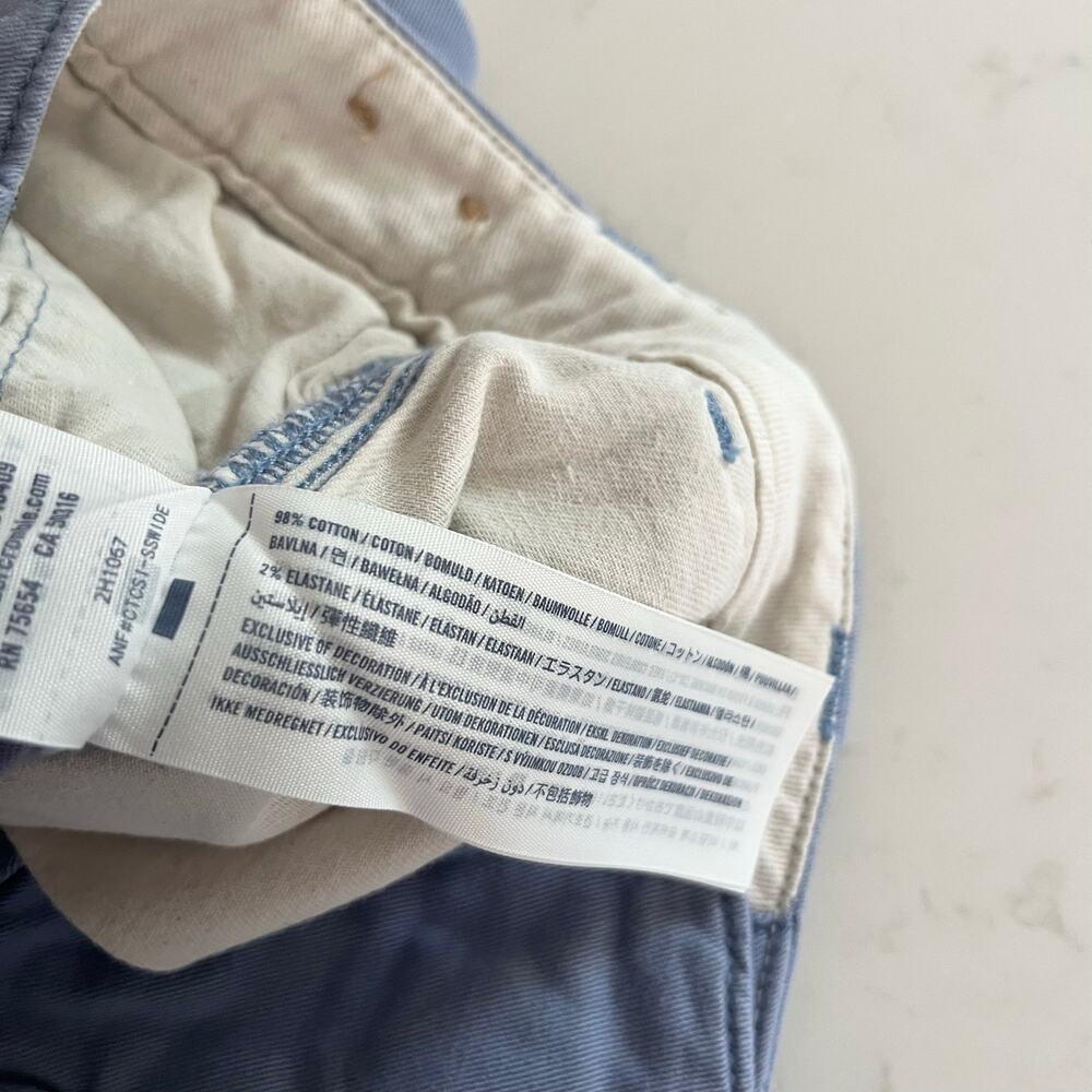 Abercrombie Kids Blue Chino Shorts Boys Size 9-10 Classic Casual Preppy Style - Picture 5 of 5